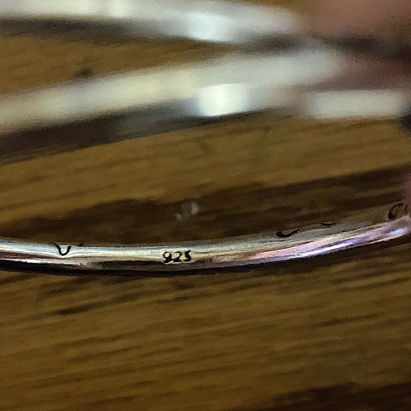 Sterling Silver Rose Flower Bangle Bracelet - Picture 8 of 9